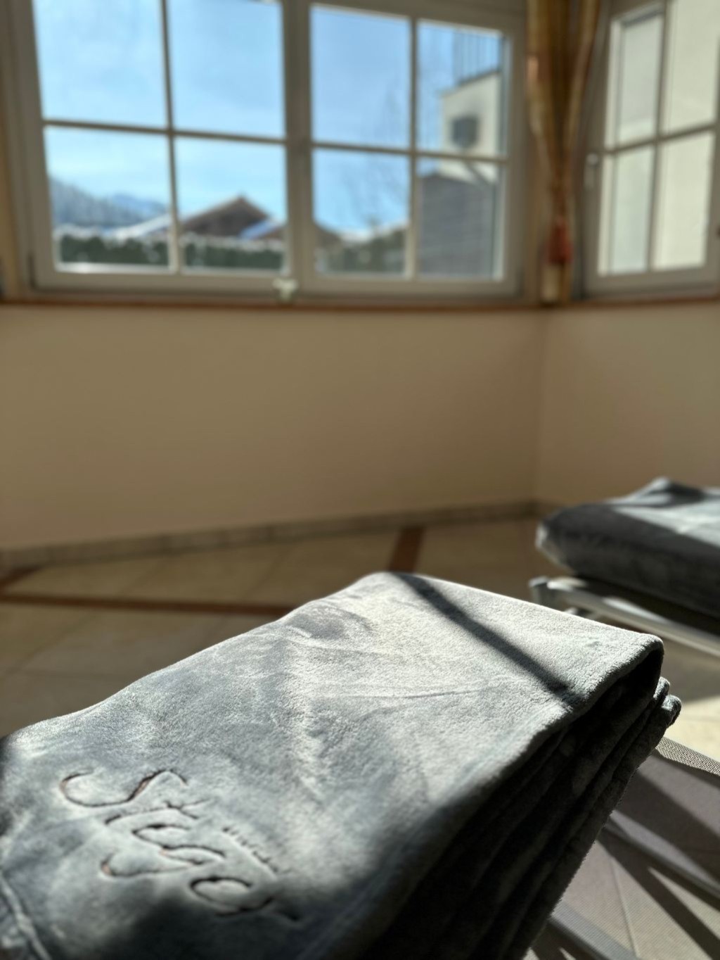 Sonnenschein in der Ruhezone vom Aparthotel Steger